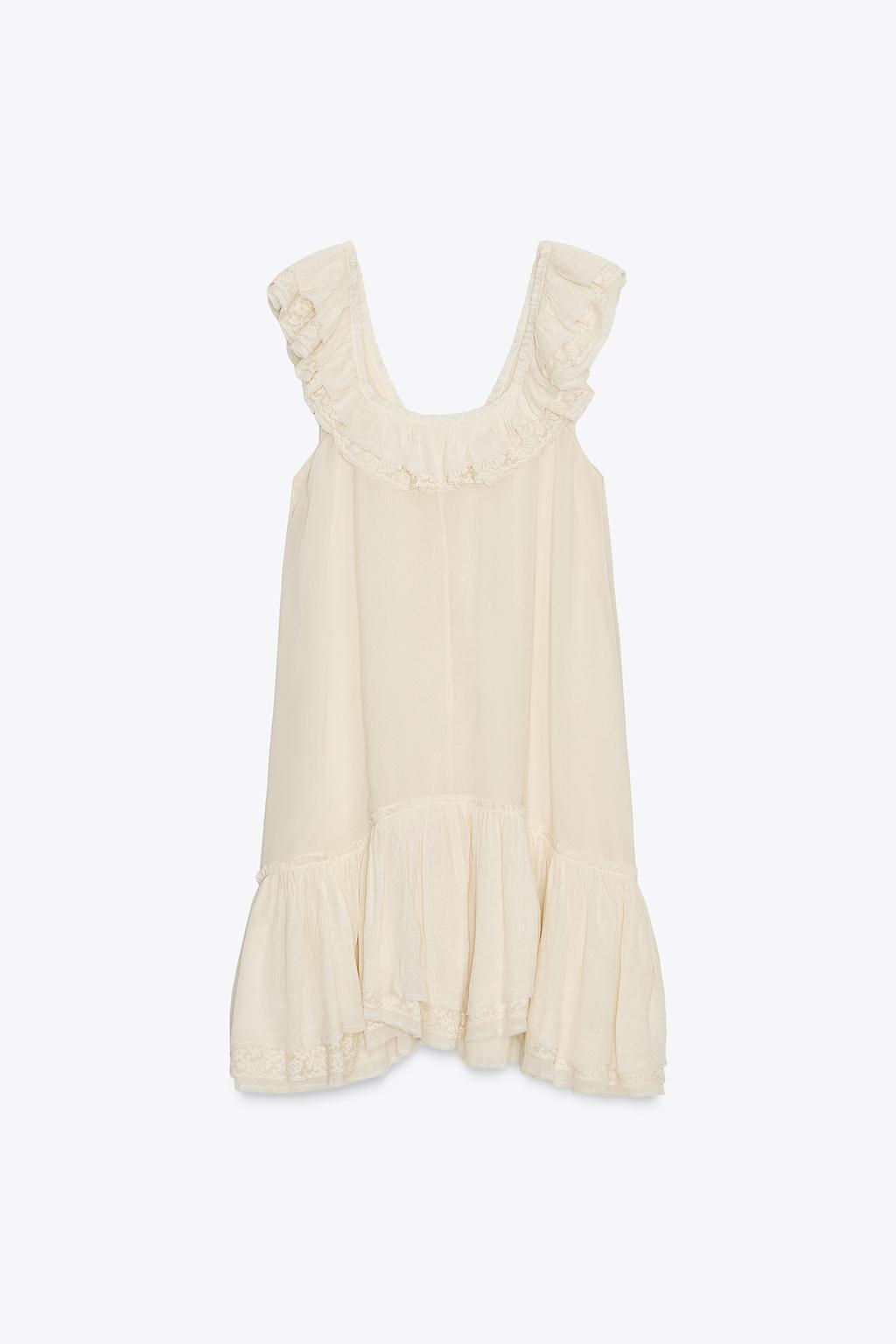 ZW COLLECTION LACE RUFFLE DRESS - Zara фото 6
