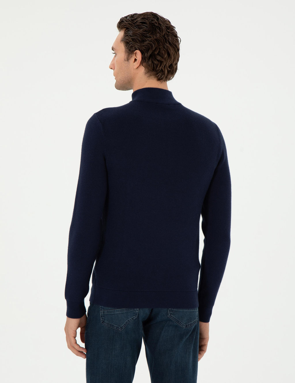 Темно-синий зауженный свитер - Cacharel фото 5