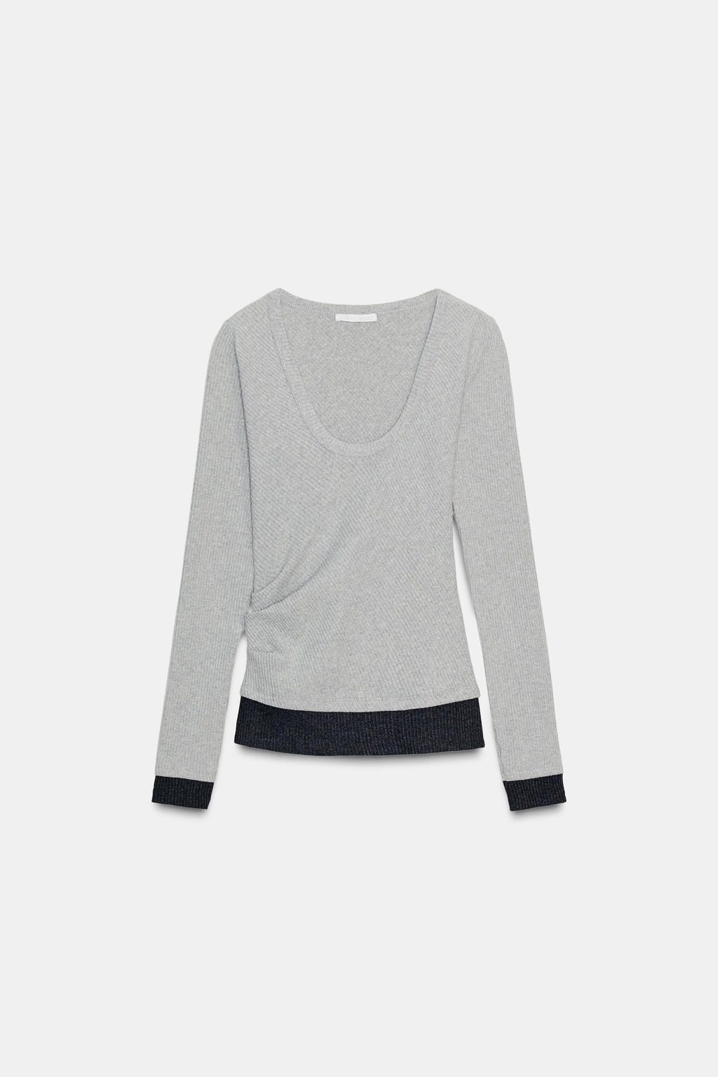 DRAPED MOCK LAYER T-SHIRT - Zara фото 2