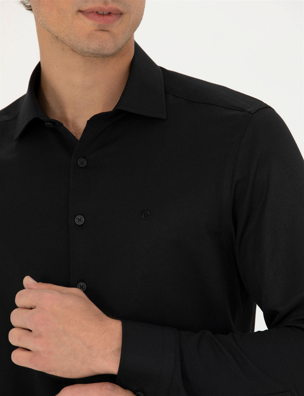 Siyah Slim Fit Uzun Kollu G_mlek - Pierre cardin фото 7