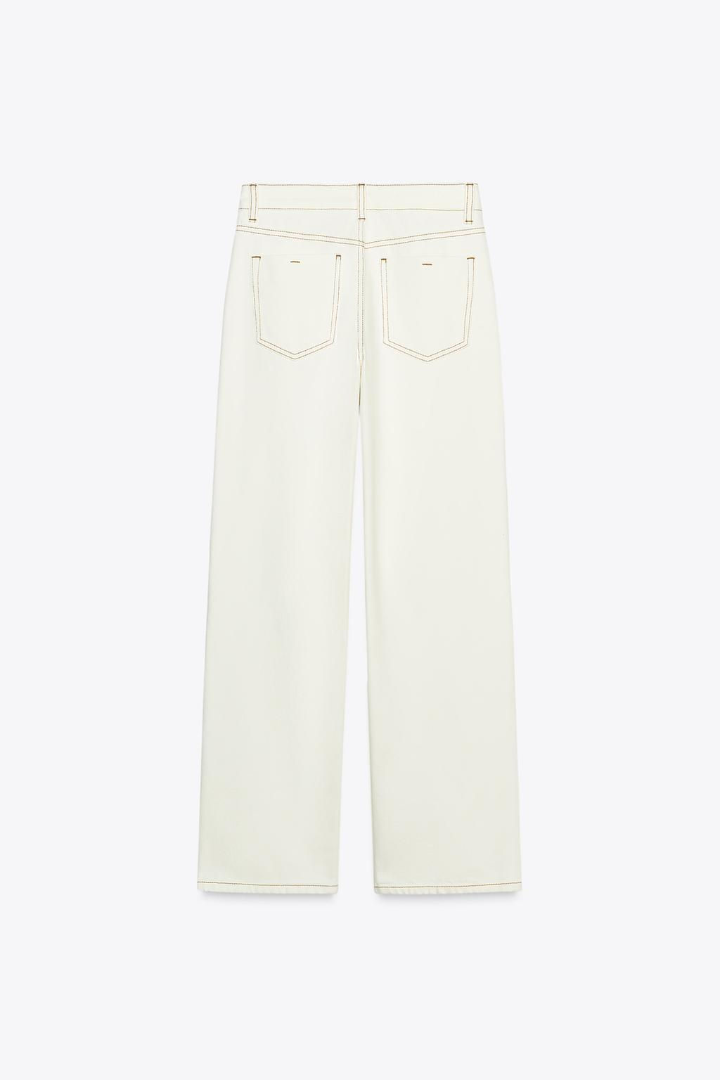 Z1975 HIGH-WAIST SLIM FIT JEANS WITH CONTRAST STITCHING - Zara фото 5