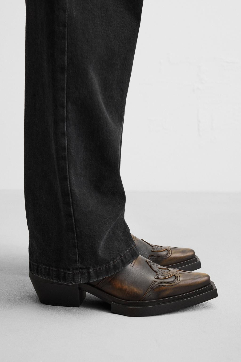 LEATHER COWBOY BOOTS - Zara фото 2