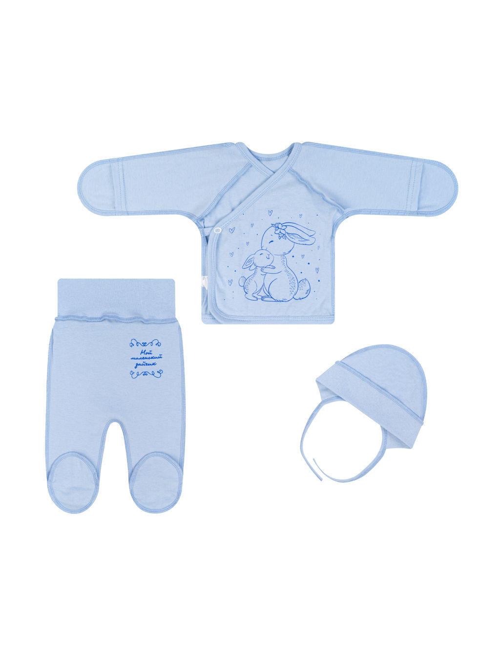 Комплект детский ясельный голубой зайки 729п (56, 38)