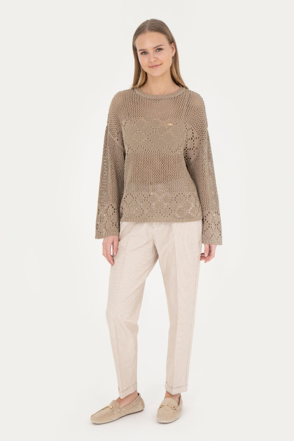 Женский легкий свитер цвета хаки - U.s. polo assn фото 11