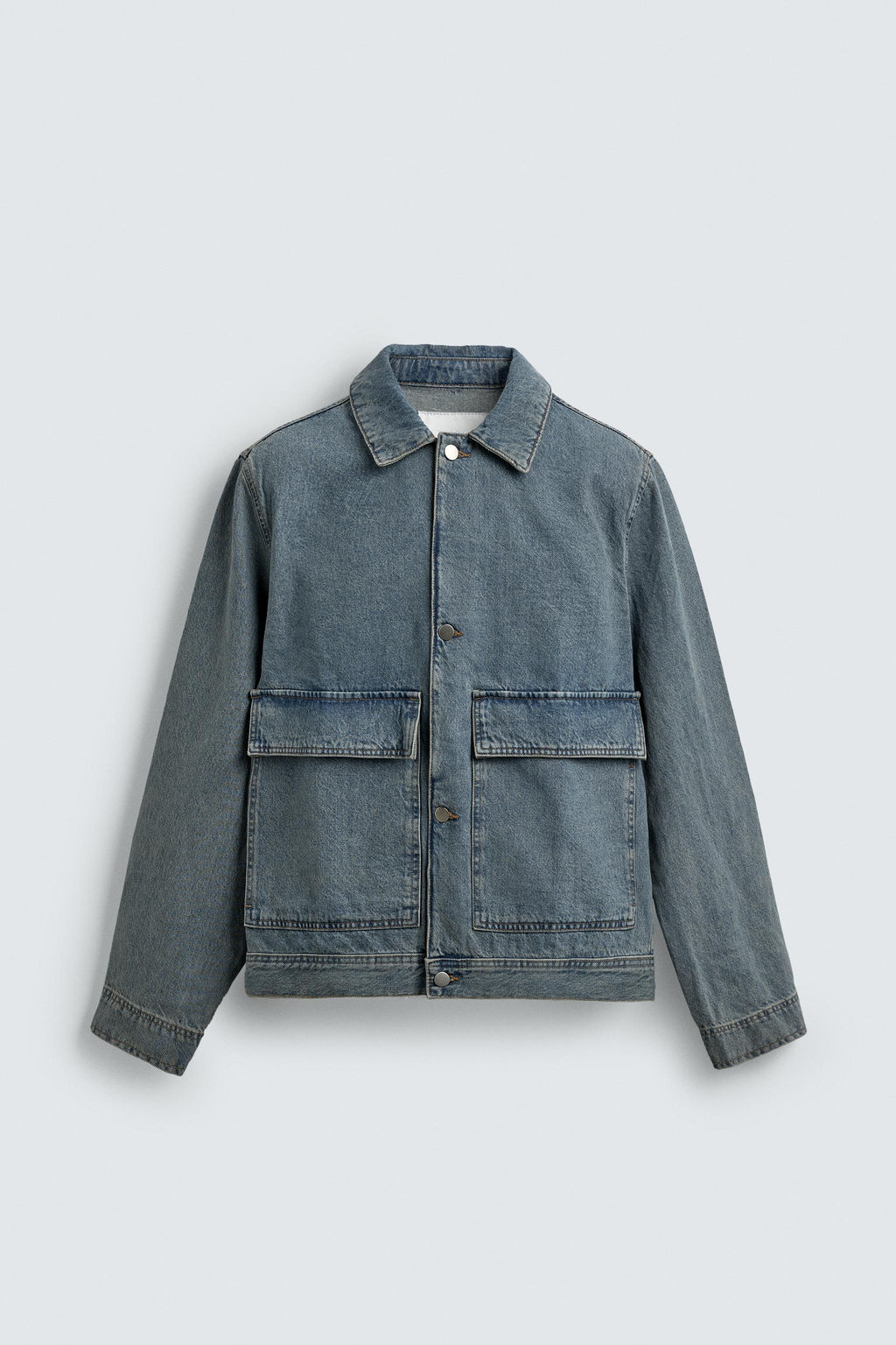 SOBRECAMISA DENIM REGULAR FIT / Azul pastel - Zara фото 8