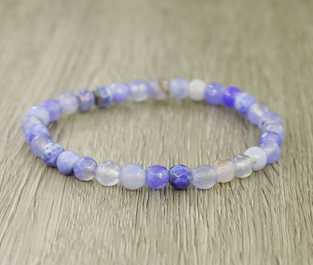 Браслет Классика из граненых шариков голубого агата - Agat77 фото 2