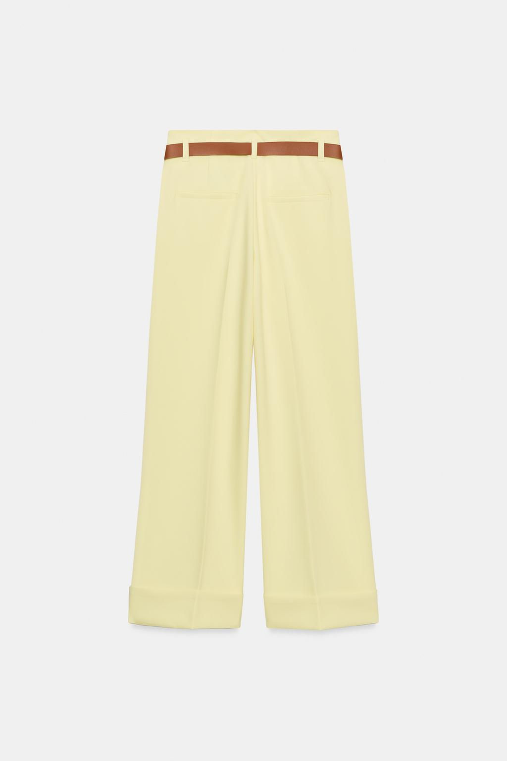 TROUSERS WITH TURN-UP CUFFS AND BELT - Zara фото 10
