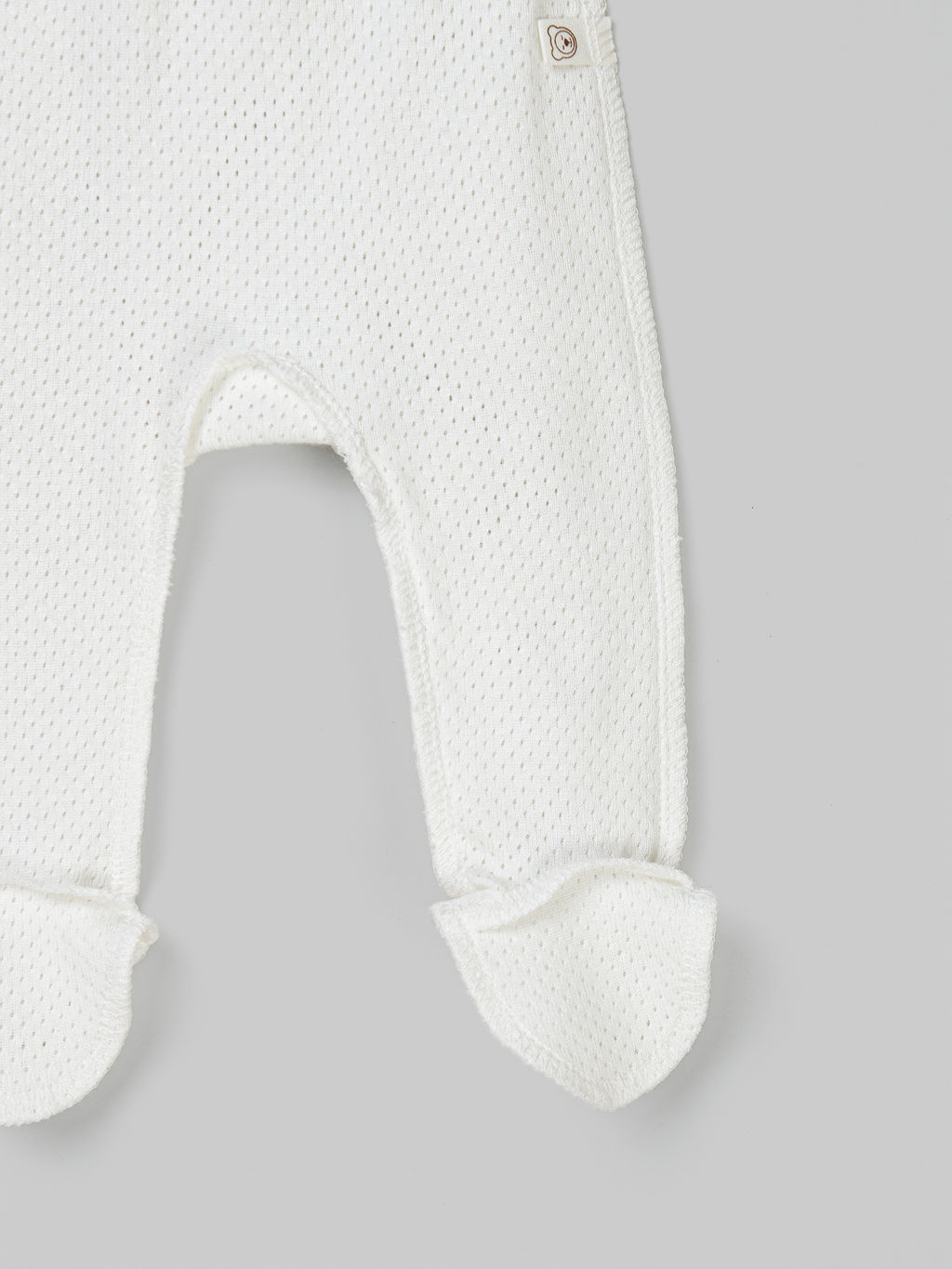 Ползунки с закрытой ножкой "Молоко" из ажурного хлопка 0+