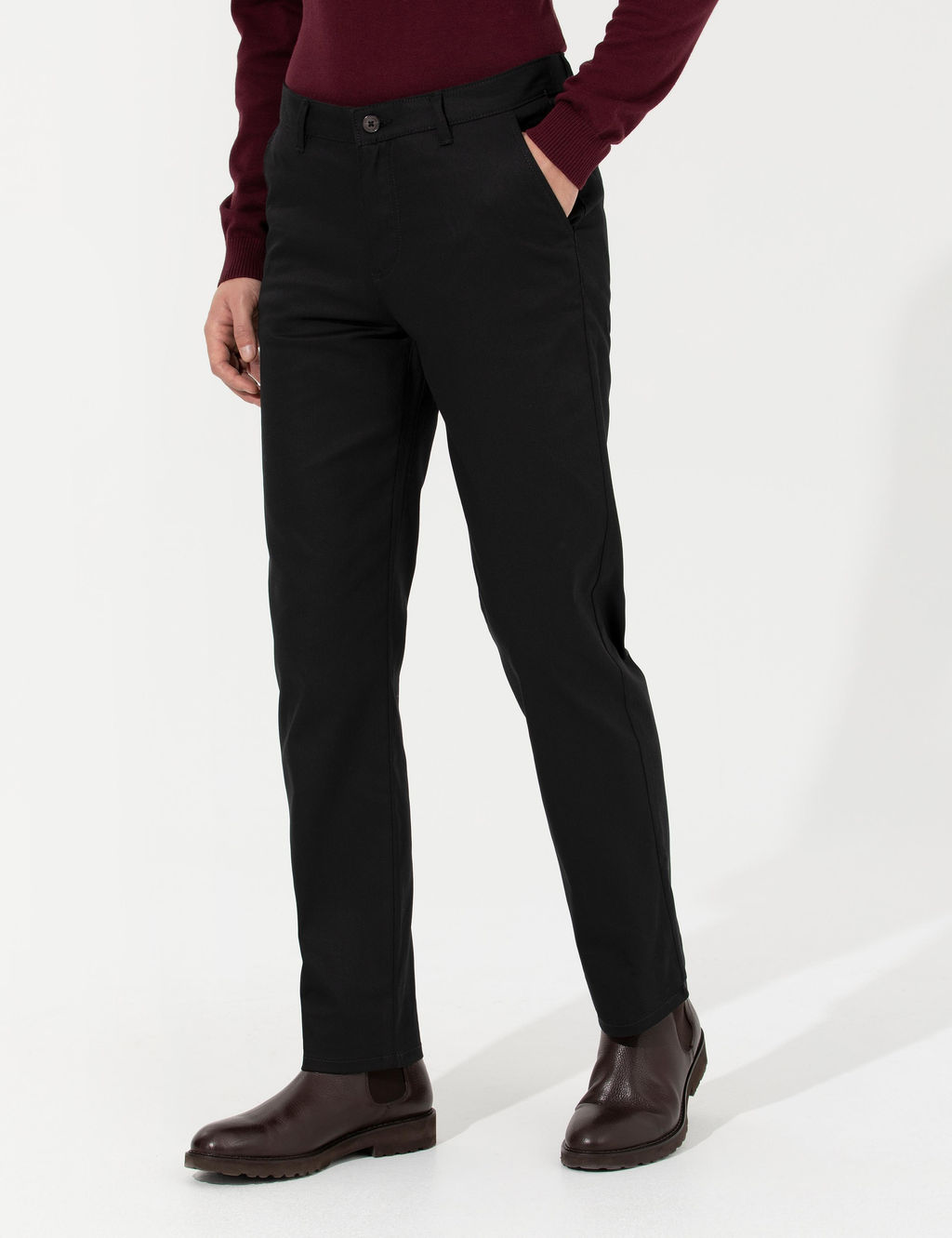 Siyah Regular Fit Kanvas Pantolon - Pierre cardin фото 2