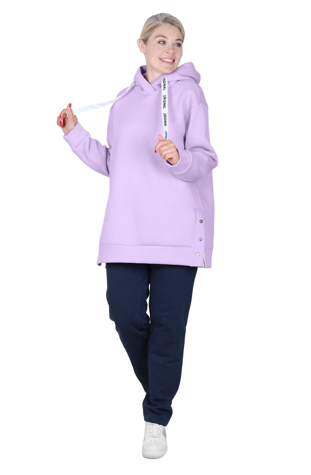 Худи Грильяж Х-376 (42-52) футер начес 3-х нитка - Лотос фото 6