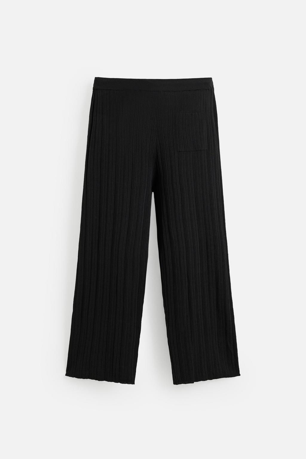 TEXTURED KNIT TROUSERS - Zara фото 7