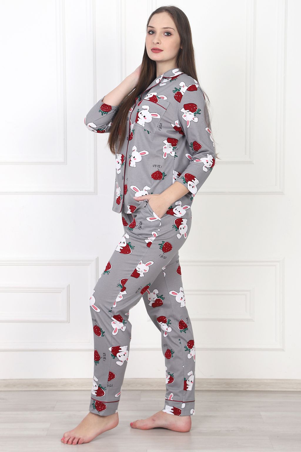 Пижама женская Клубничный зайка (классическая) - Оптима фото 2
