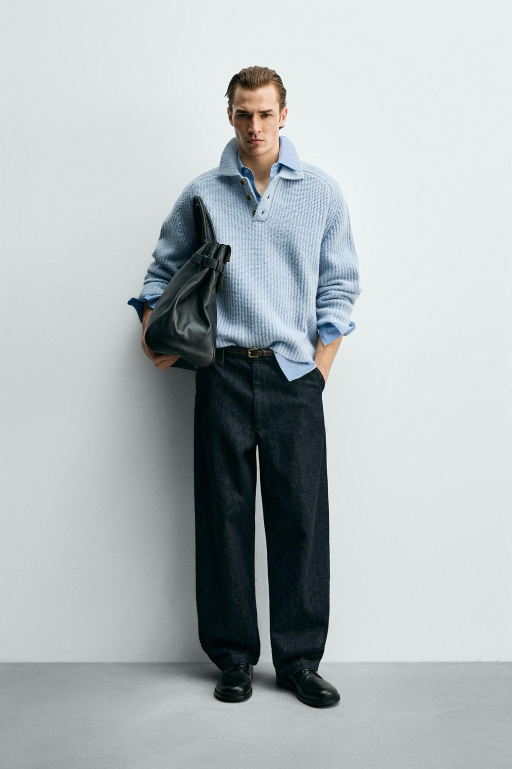PURL KNIT WOOL BLEND POLO SHIRT - Zara фото 8