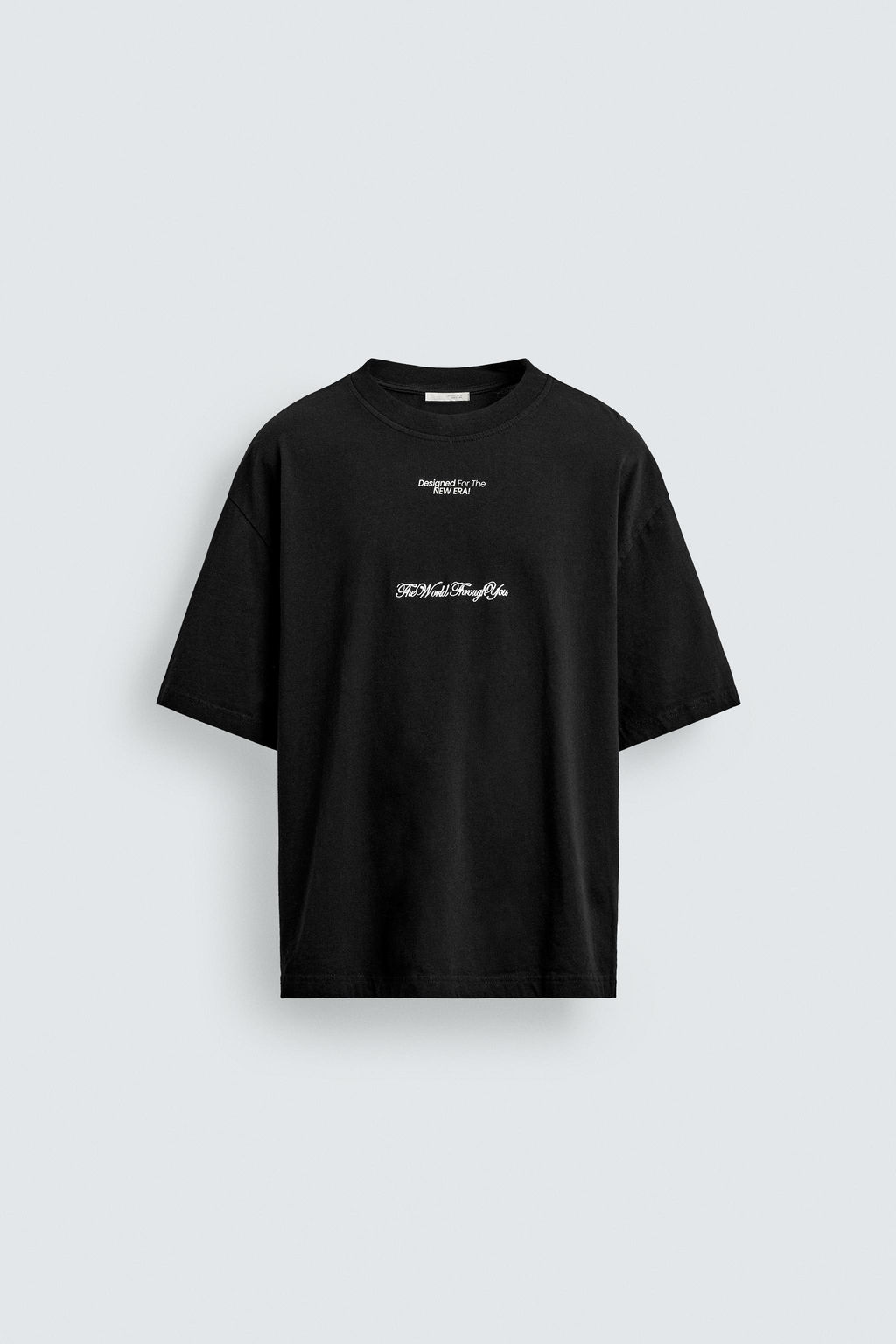 SUDADERA MANGA CORTA TEXTOS ESTAMPADOS / Negro - Zara фото 8