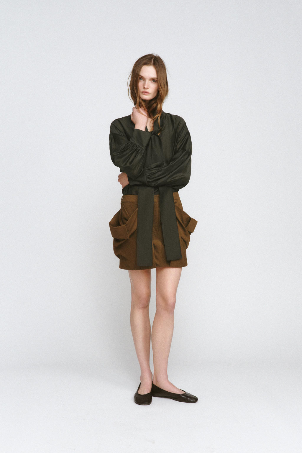 ZW COLLECTION SATIN SCARF SHIRT - Zara фото 18