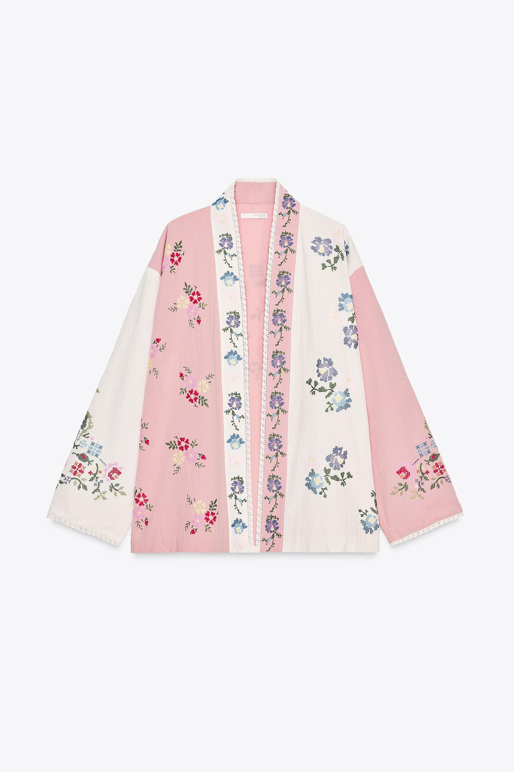 COTTON KAFTAN WITH FLORAL EMBROIDERY - Zara фото 6