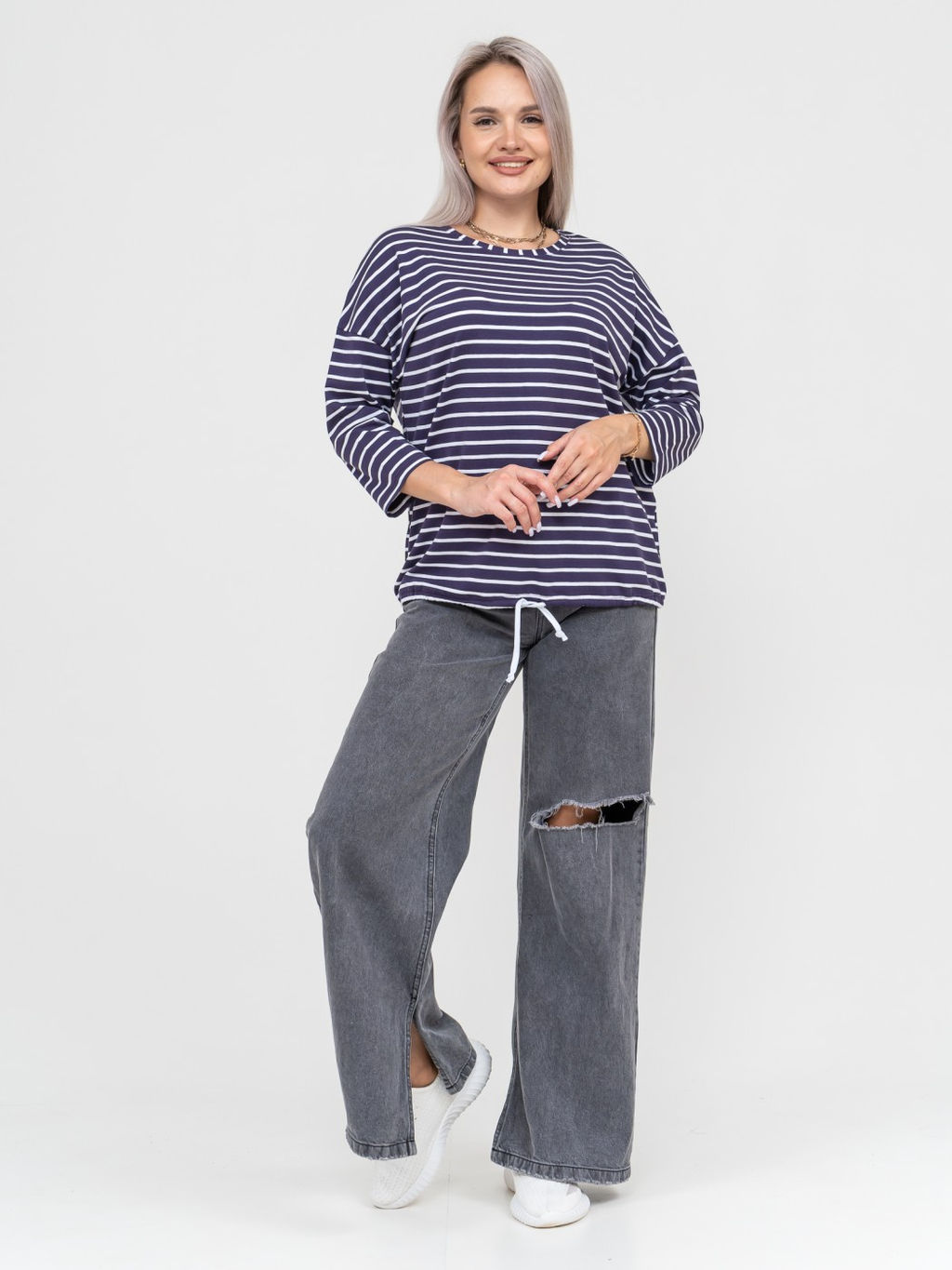 Лонгслив Николь Хлопок 95%, лайкра 5% тельняшка - Ивассорти фото 13