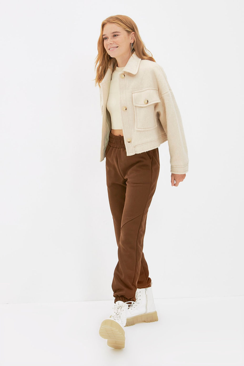 Kahverengi Basic Jogger Kal_n __i Polarl_ _rme E_ofman Alt_ Pantolon TWOAW21EA0010 - Trendyolmilla фото 3