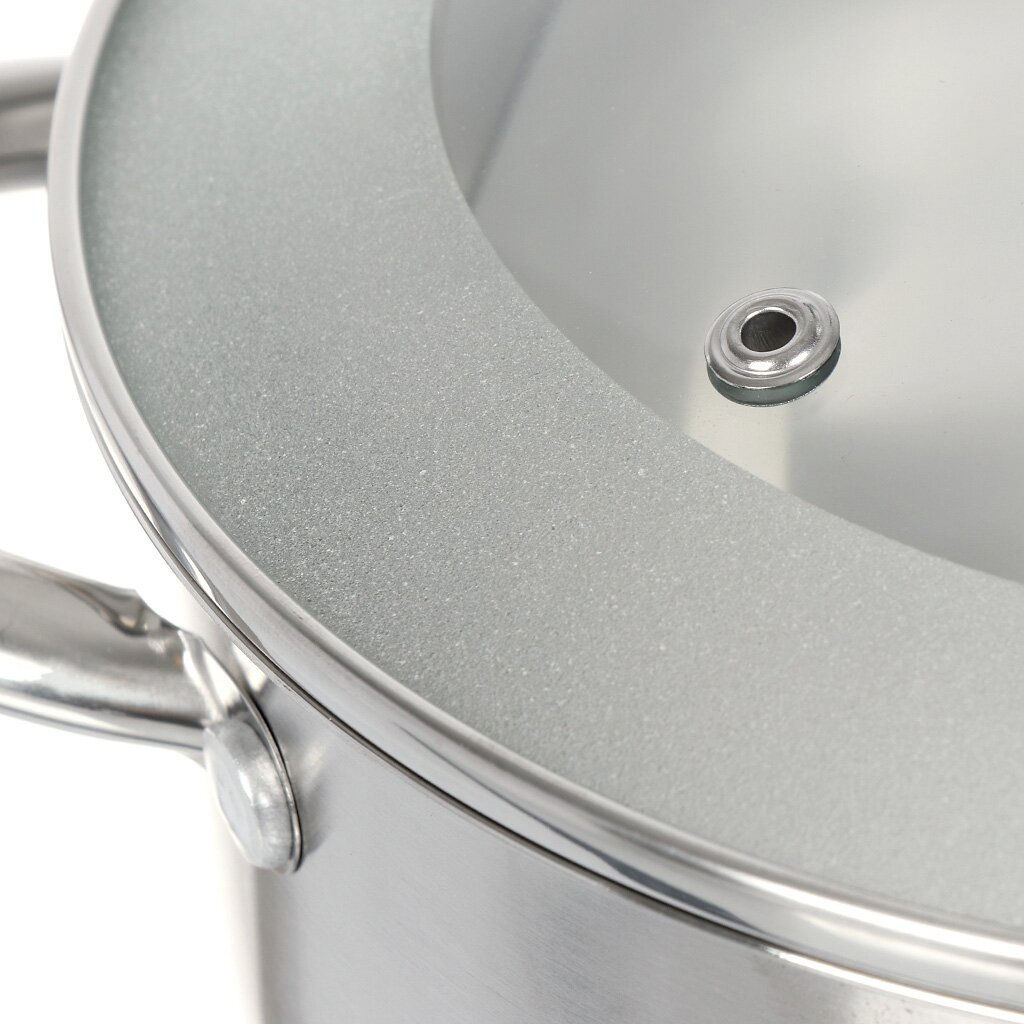 Набор посуды нерж. сталь, 6 предметов, кастрюли 1.9, 2.7, 3.7 л, индукция, Daniks, Перл, GS-01205-6  фото 3