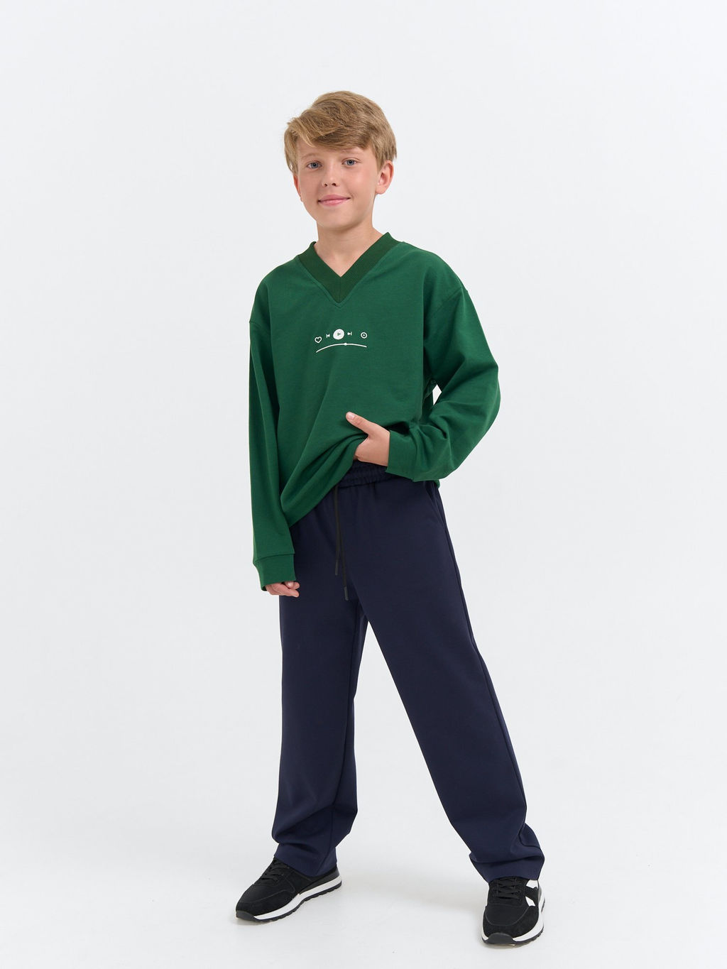 Брюки прямые для мальчика Синие 7+ - Bungly фото 2