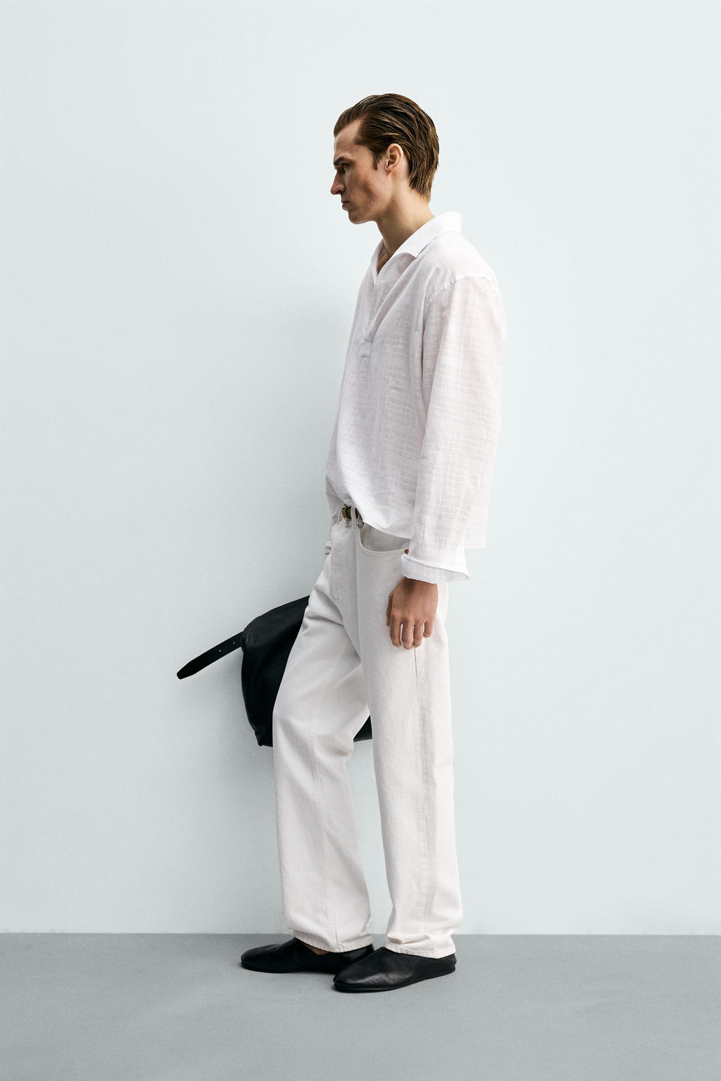 CAMISA POLO ESTRUCTURA / Blanco - Zara фото 4