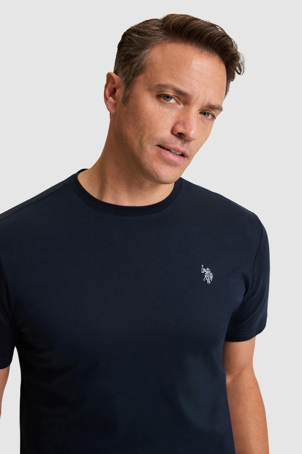 Erkek Koyu Lacivert Regular Fit Bisiklet Yaka Basic Ti__rt