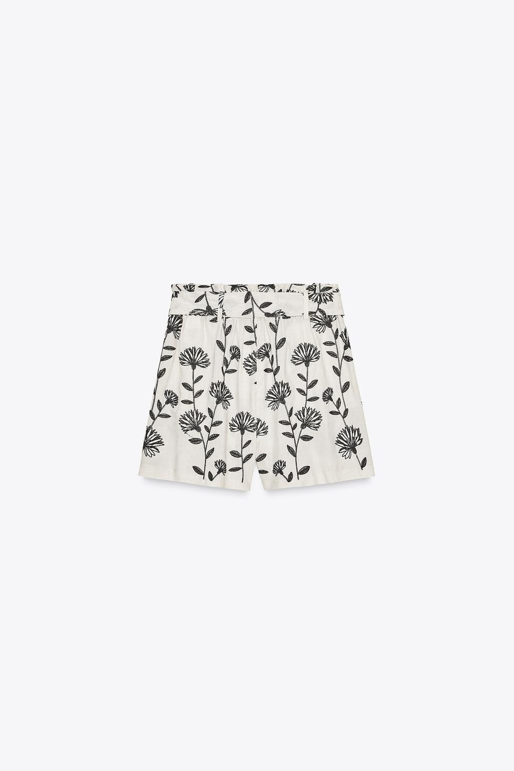EMBROIDERED PAPER BAG BERMUDA SHORTS - Zara фото 6