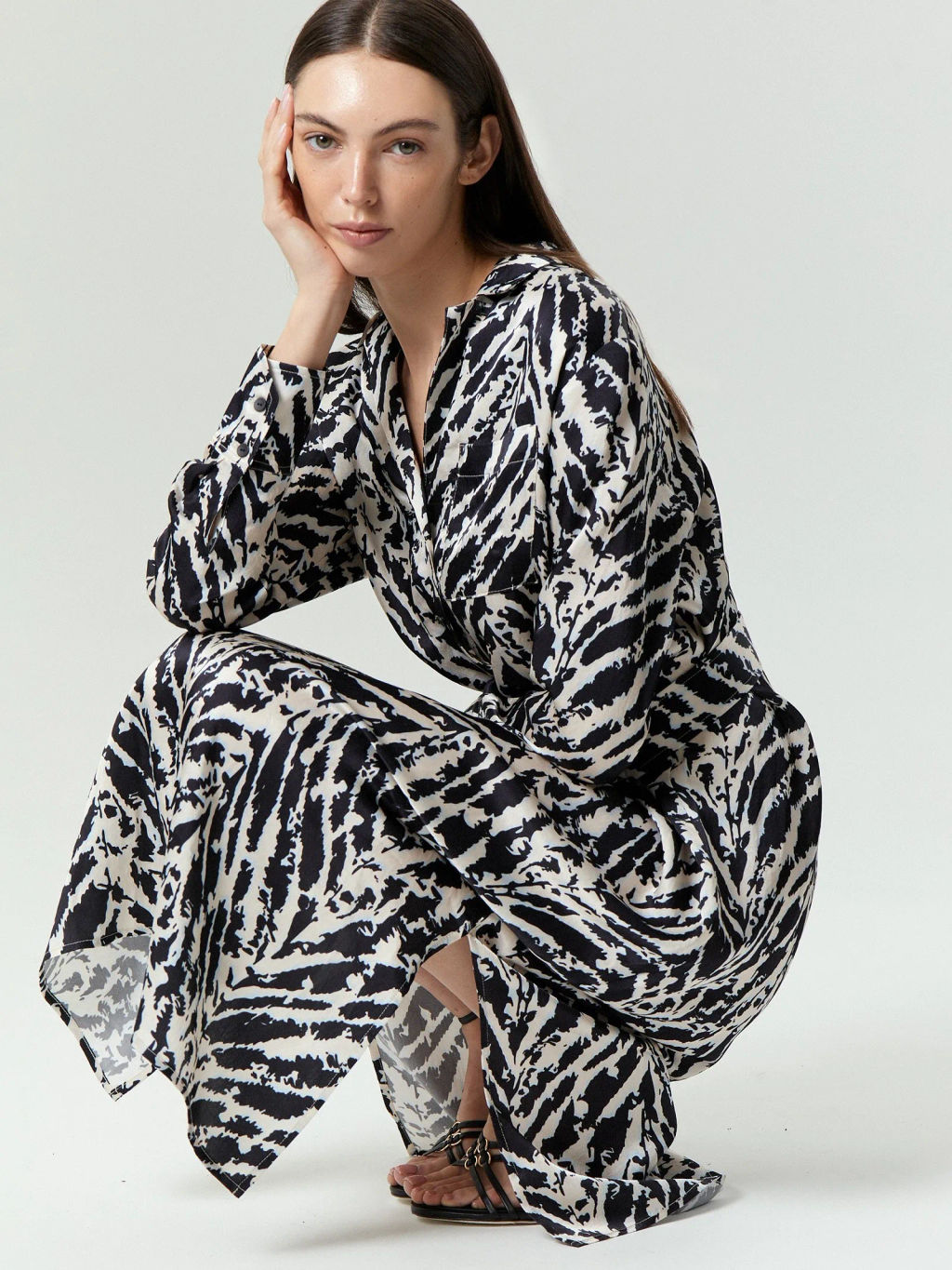 Платье макси с поясом, PL1624/tihiro