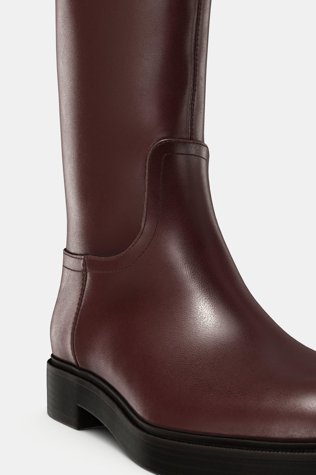 LEATHER BOOTS WITH INTERIOR LINING - Zara фото 3