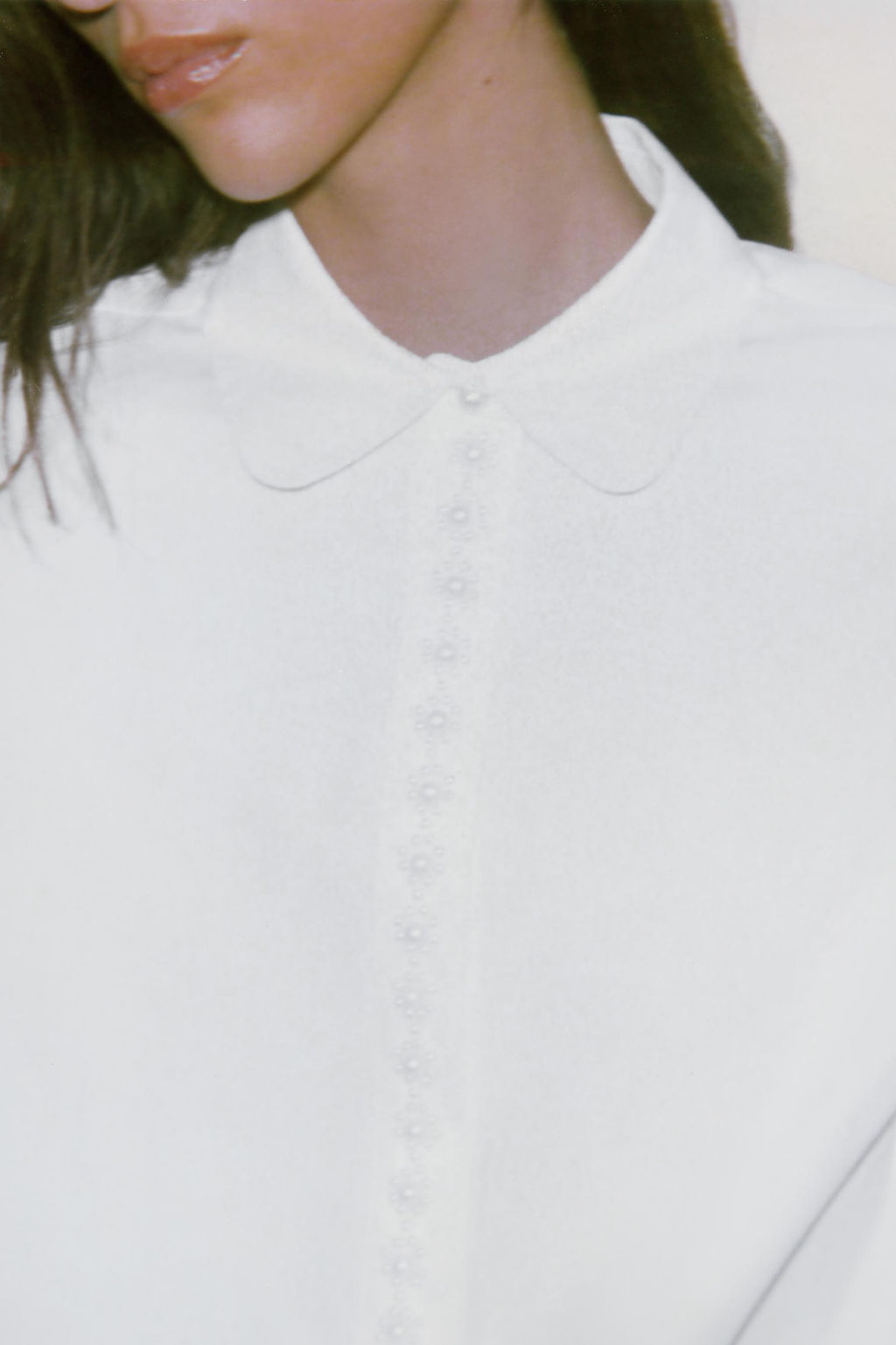 POPLIN SHIRT WITH FAUX PEARLS - Zara фото 6