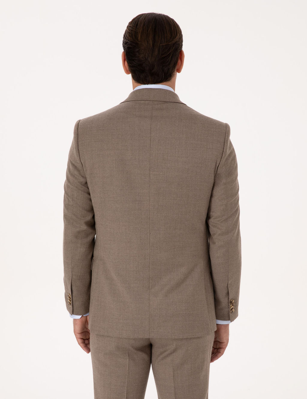 Camel Slim Fit Y_n Kar___ml_ Mikro Desenli Klasik Ceket - Cacharel фото 5