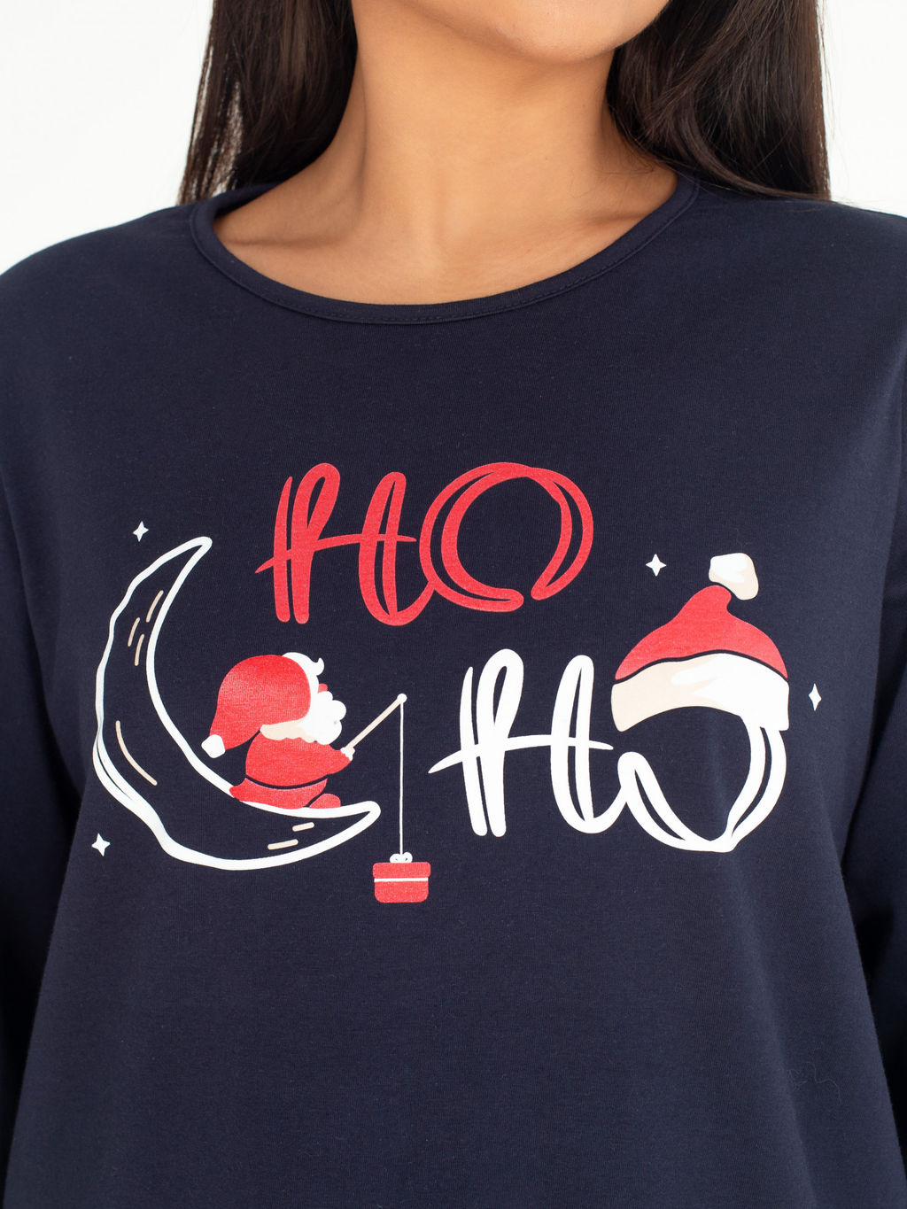 Пижама женская кулирка с брюками "ДЕД МОРОЗ"