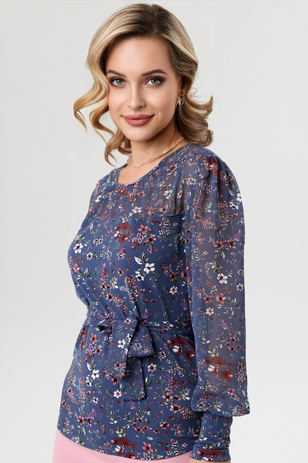 Блузка женская 4021-27/16/Джинсовый,розовый - Rise фото 2