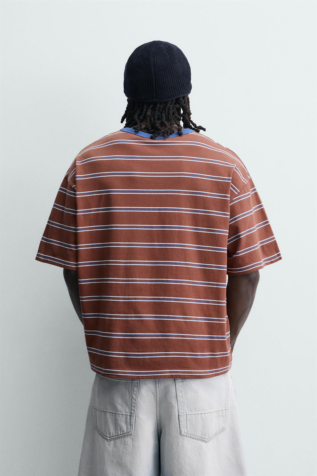 CAMISETA JACQUARD RAYAS PUKAS SURF X ZARA / Rayas marrones