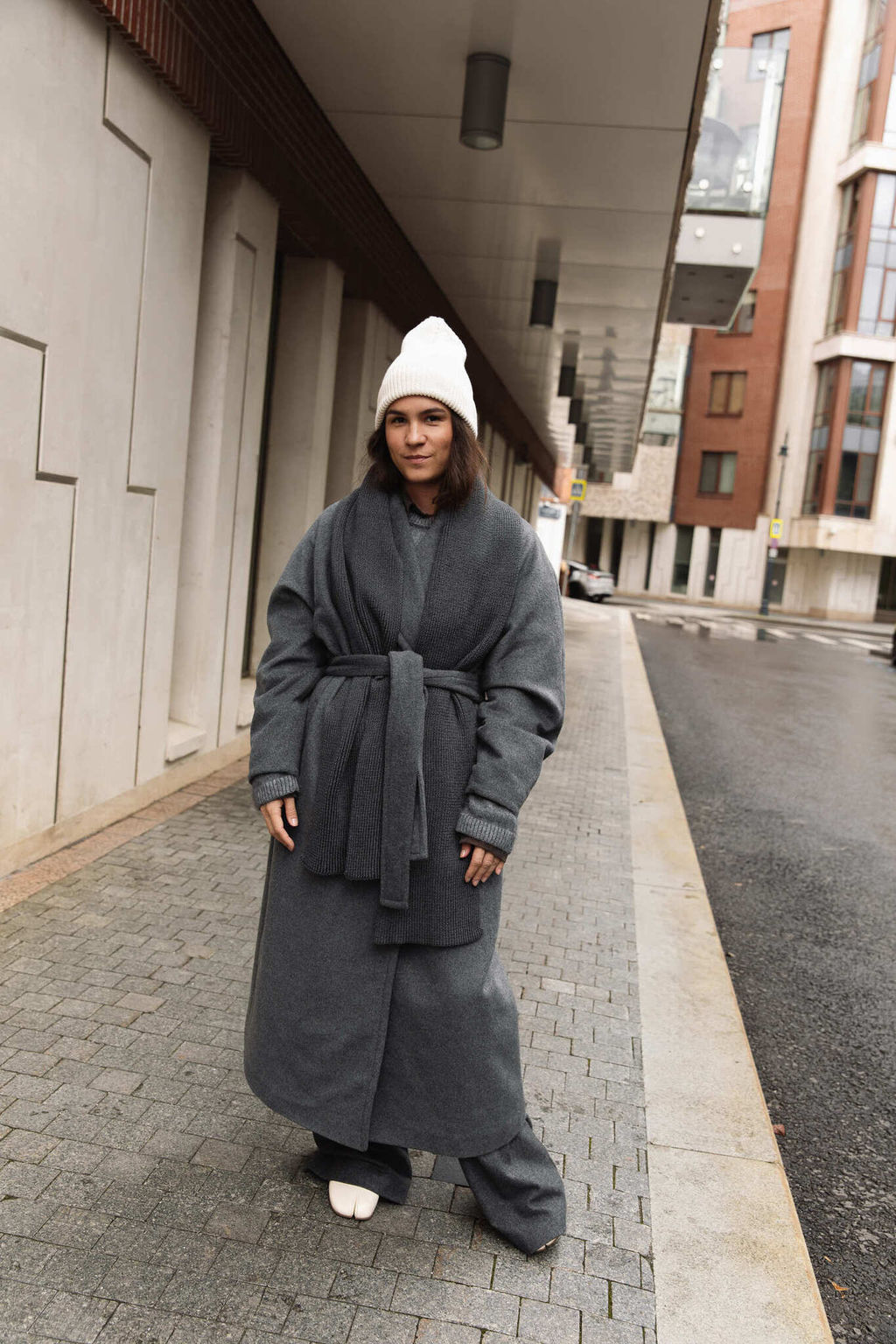 Шарф хлопковый "Графит"