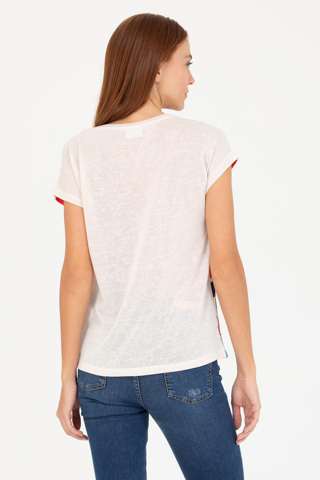 U. S. Polo Assn Женская кремовая футболка с круглым вырезом - U.s. polo assn фото 5