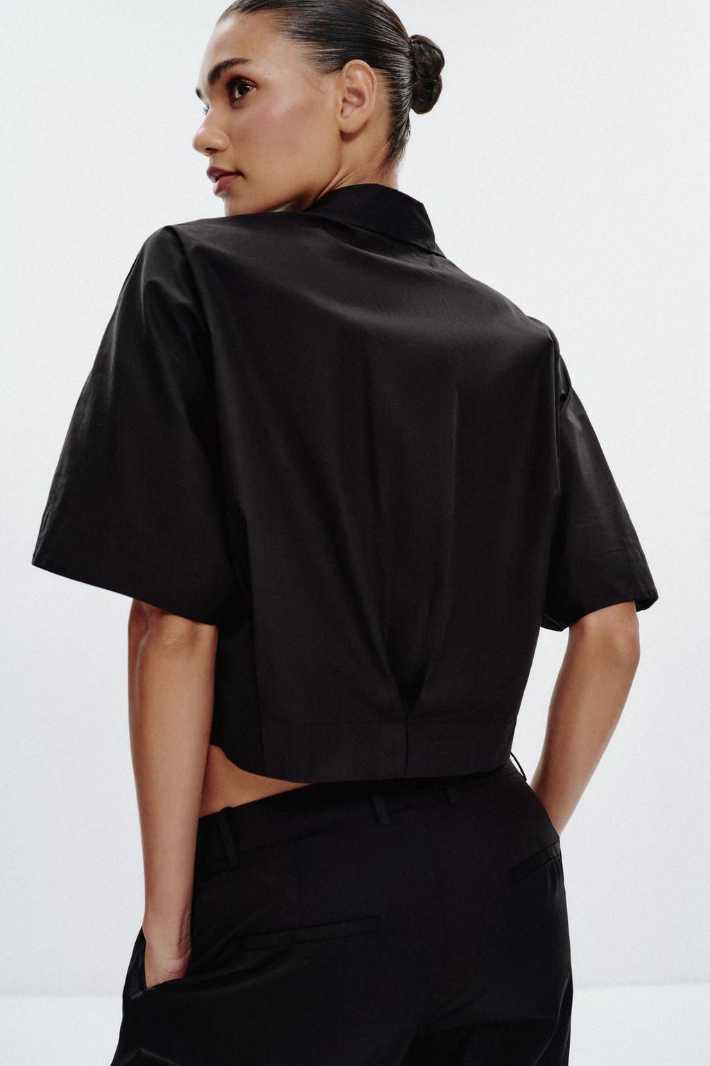 WIDE-SLEEVE POPLIN SHIRT - Zara фото 5