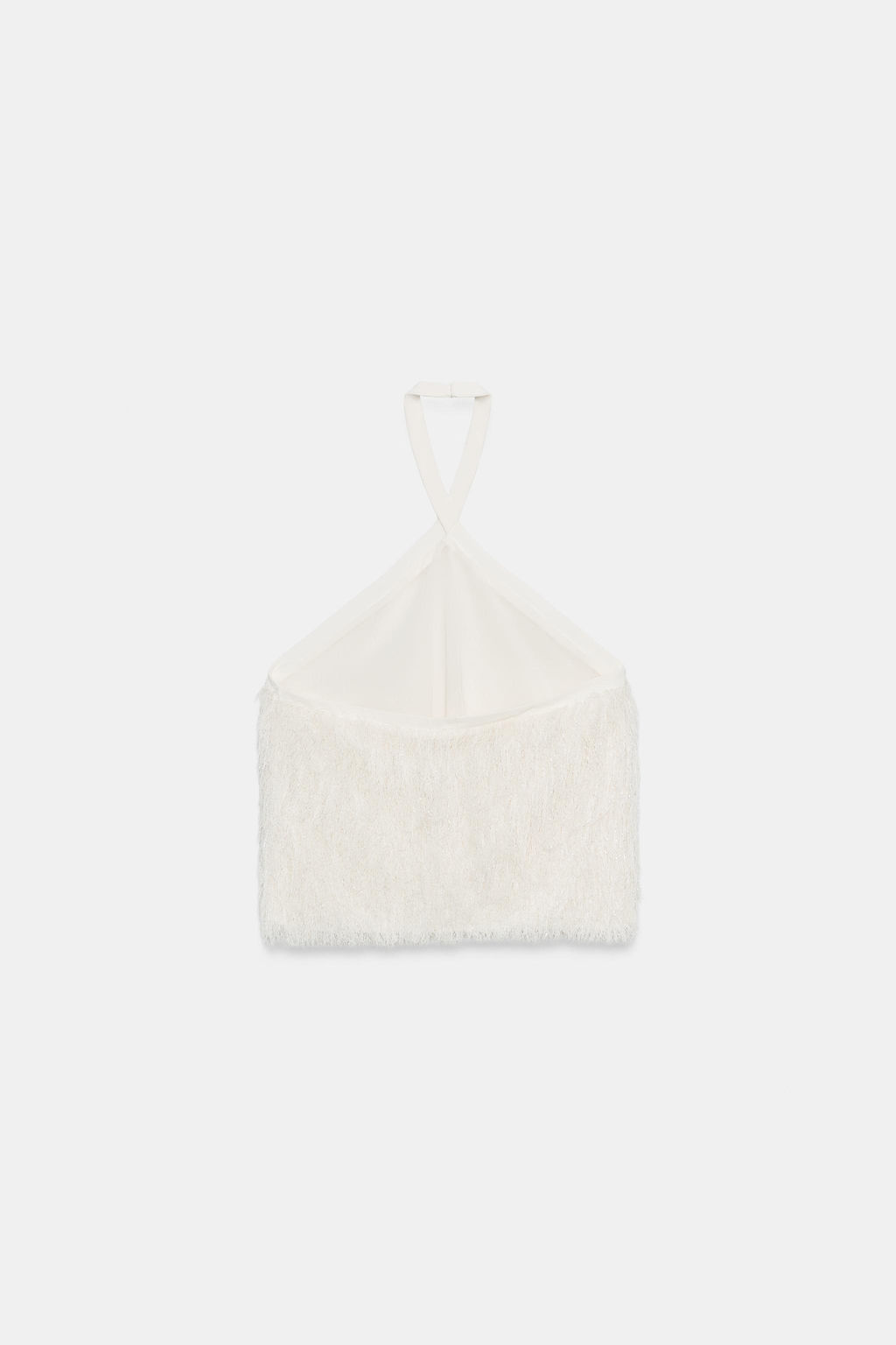 TOP HALTER PLUMAS HILO METALIZADO / Crudo - Zara фото 6