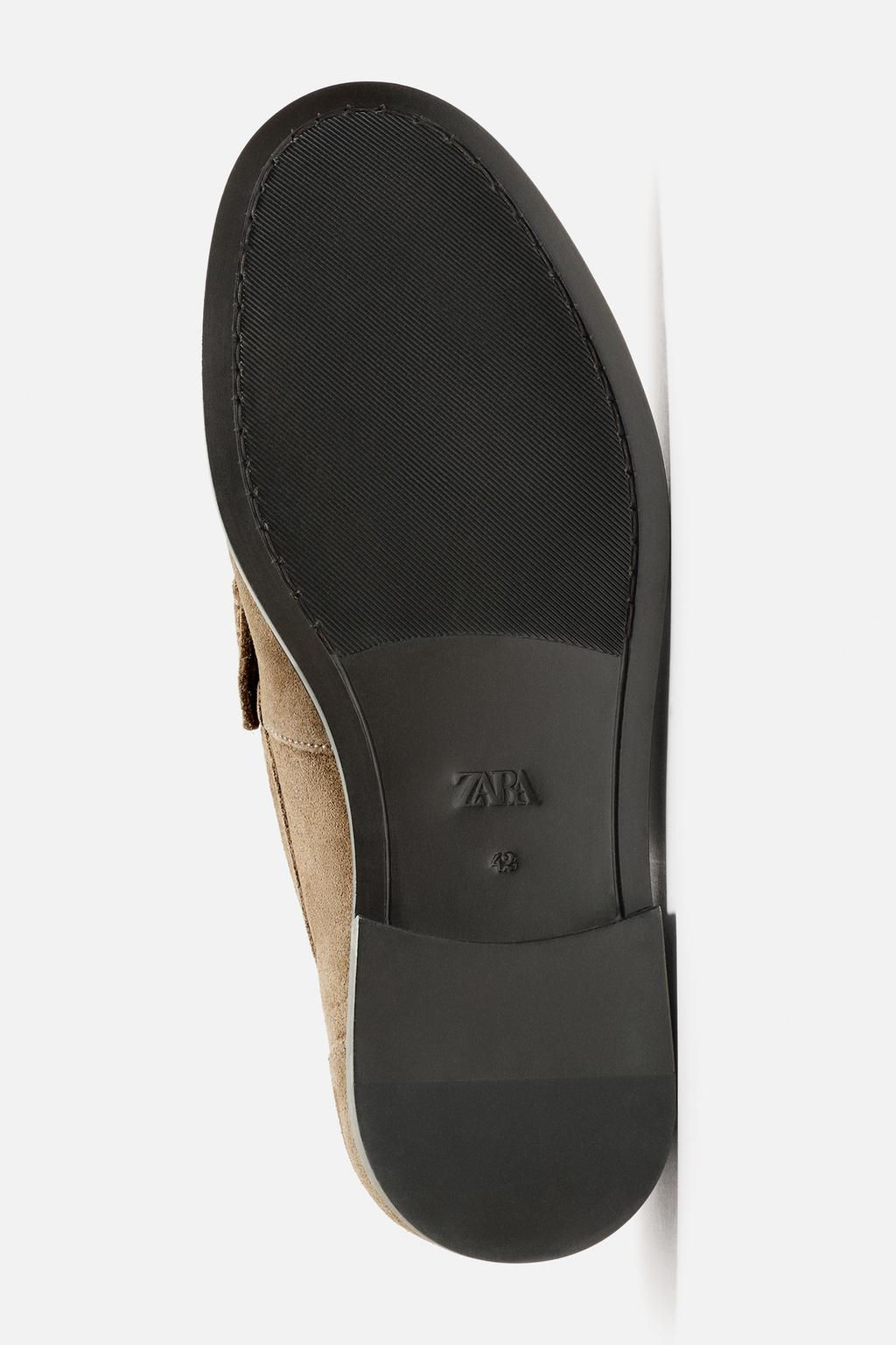 LEATHER PENNY STRAP LOAFERS - Zara фото 5