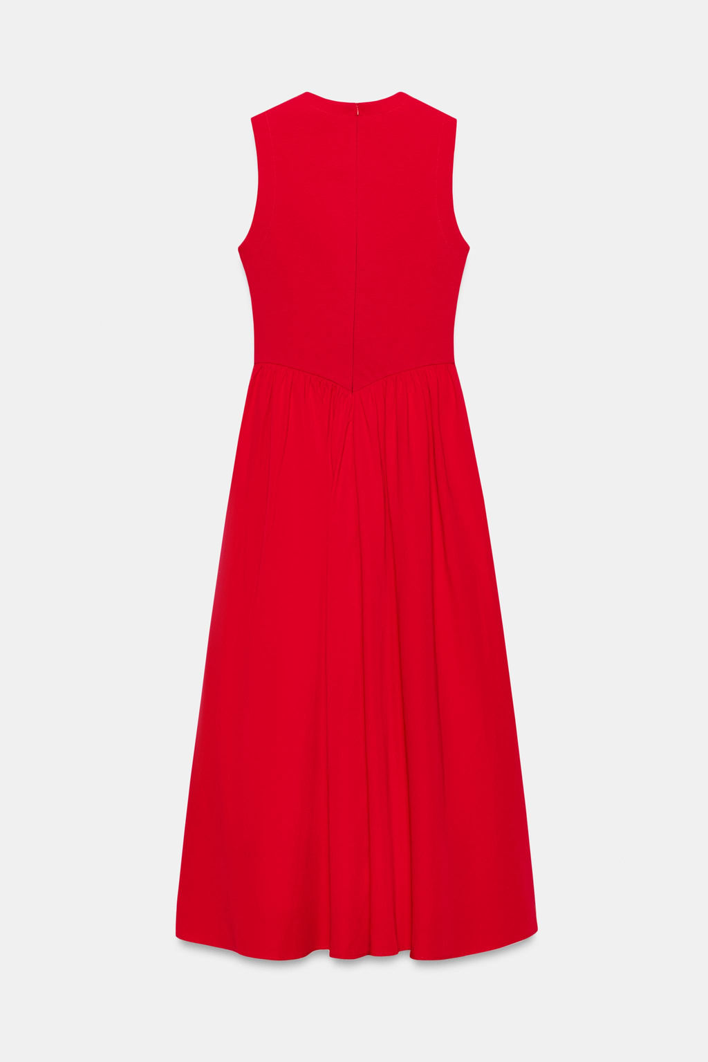 VESTIDO MIDI COMBINADO / Rojo