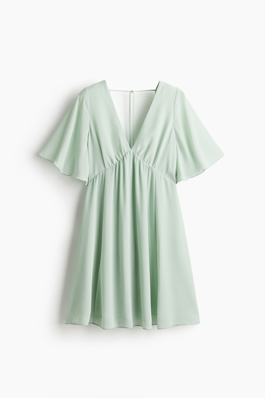 Vestido de gasa con escote de pico