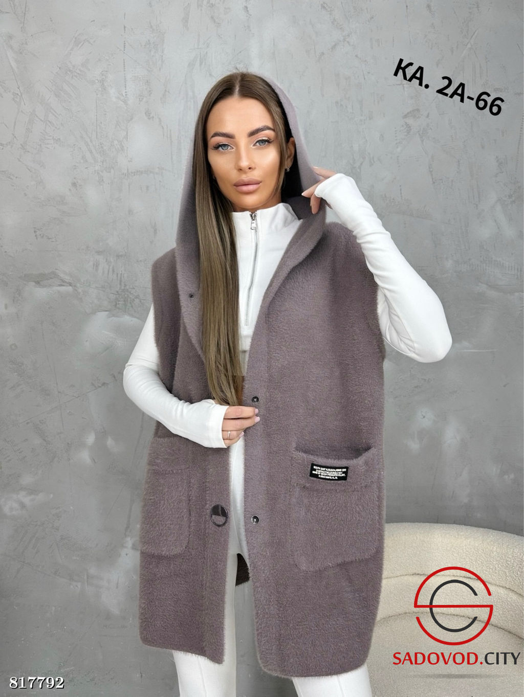 Кардиган-жилетка удлиненный - Bruno фото 4