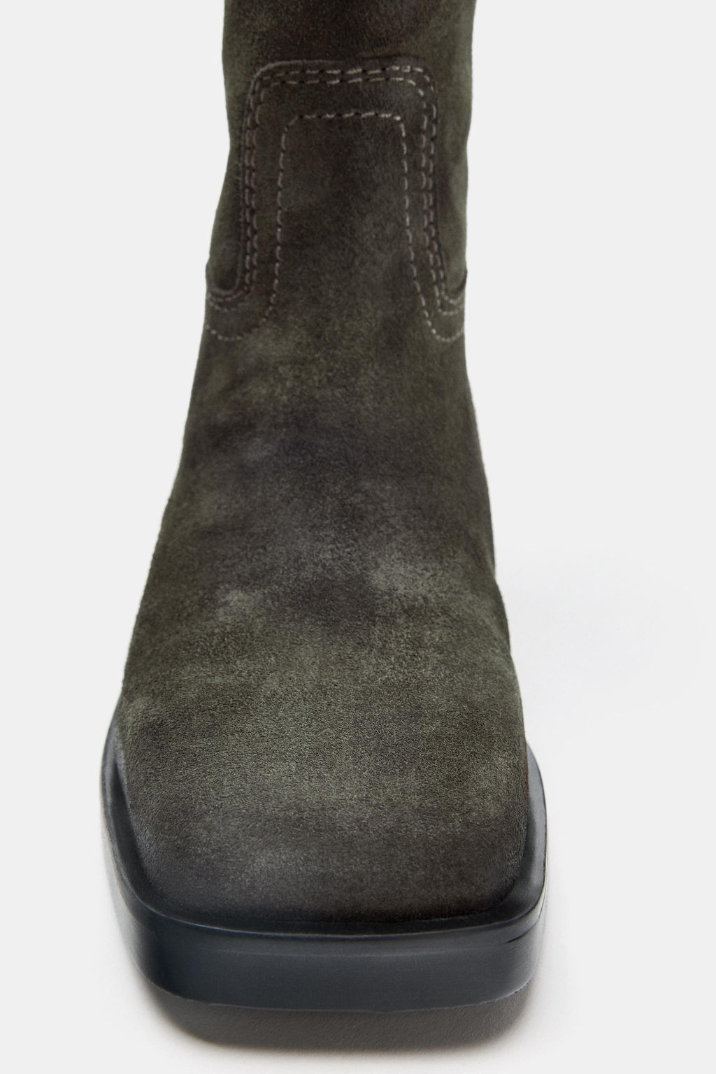 SPLIT SUEDE CONTRAST STITCH BOOTS - Zara фото 12