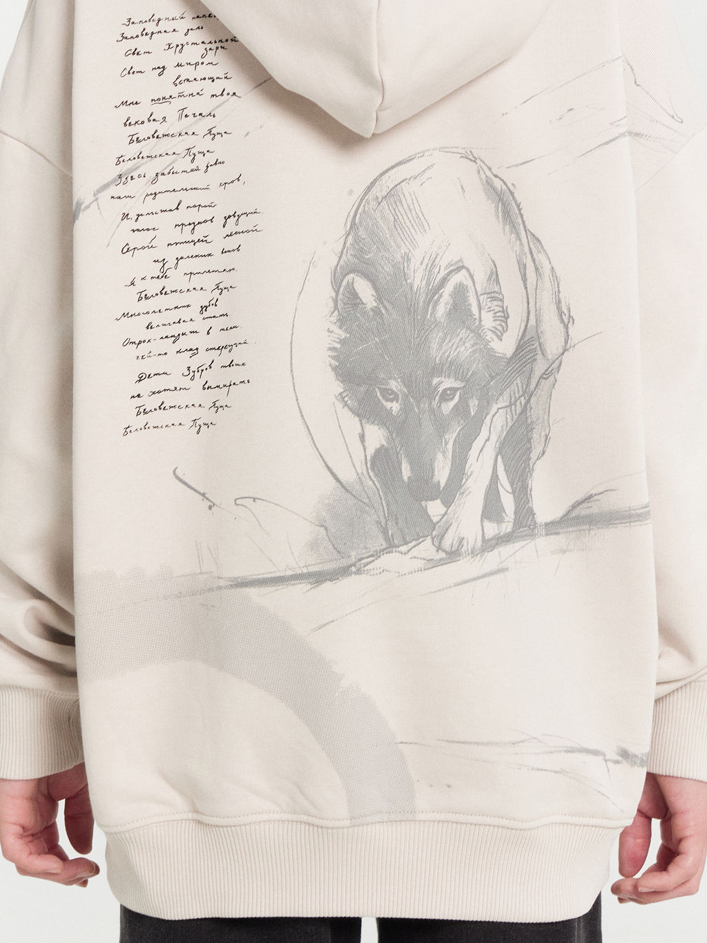 Худи для мальчиков кремовое с принтом Беловежская пуща - Mark formelle фото 7