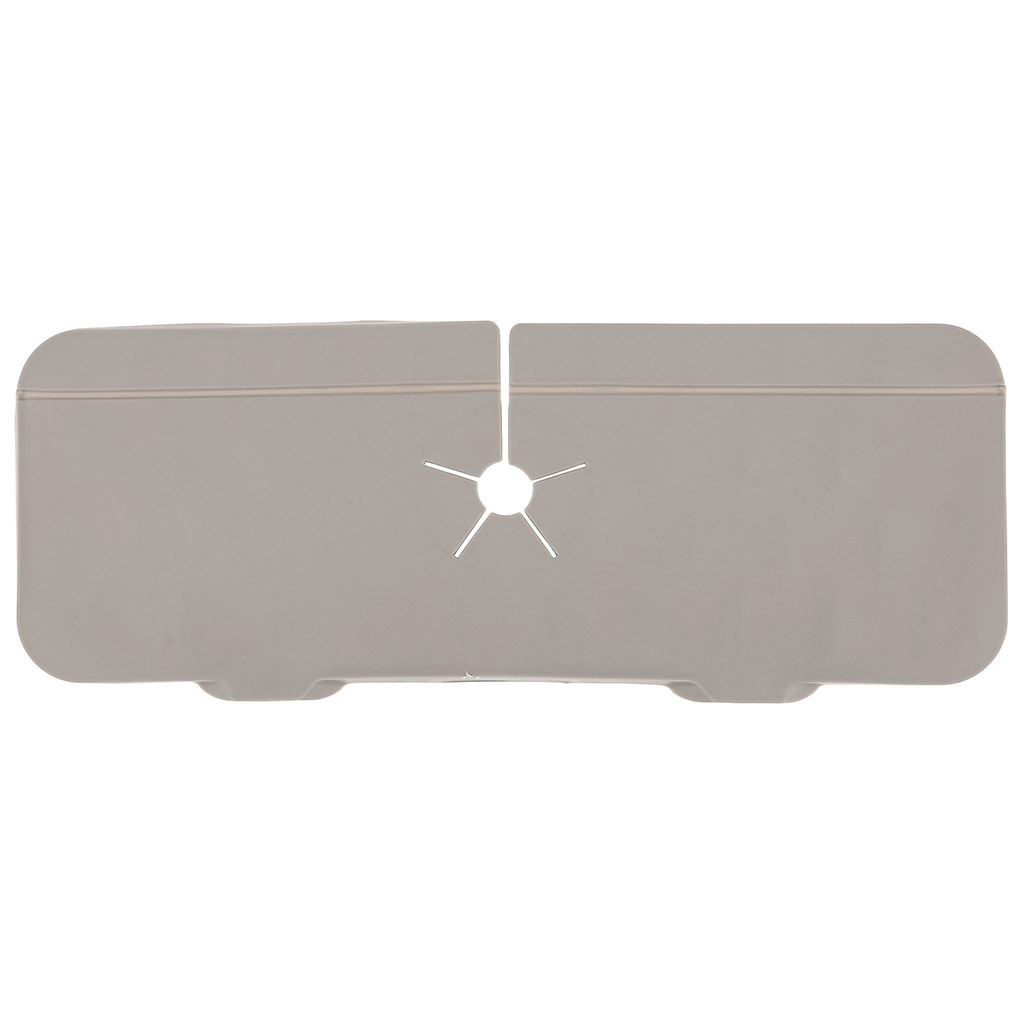 Коврик-оргнайзер силиконовый для раковины на кран/смеситель 37,5х14х0,8см, цвета в ассортименте: серый, оранжевый, в п/эт пакете (Китай) - Домашняя мода фото 7