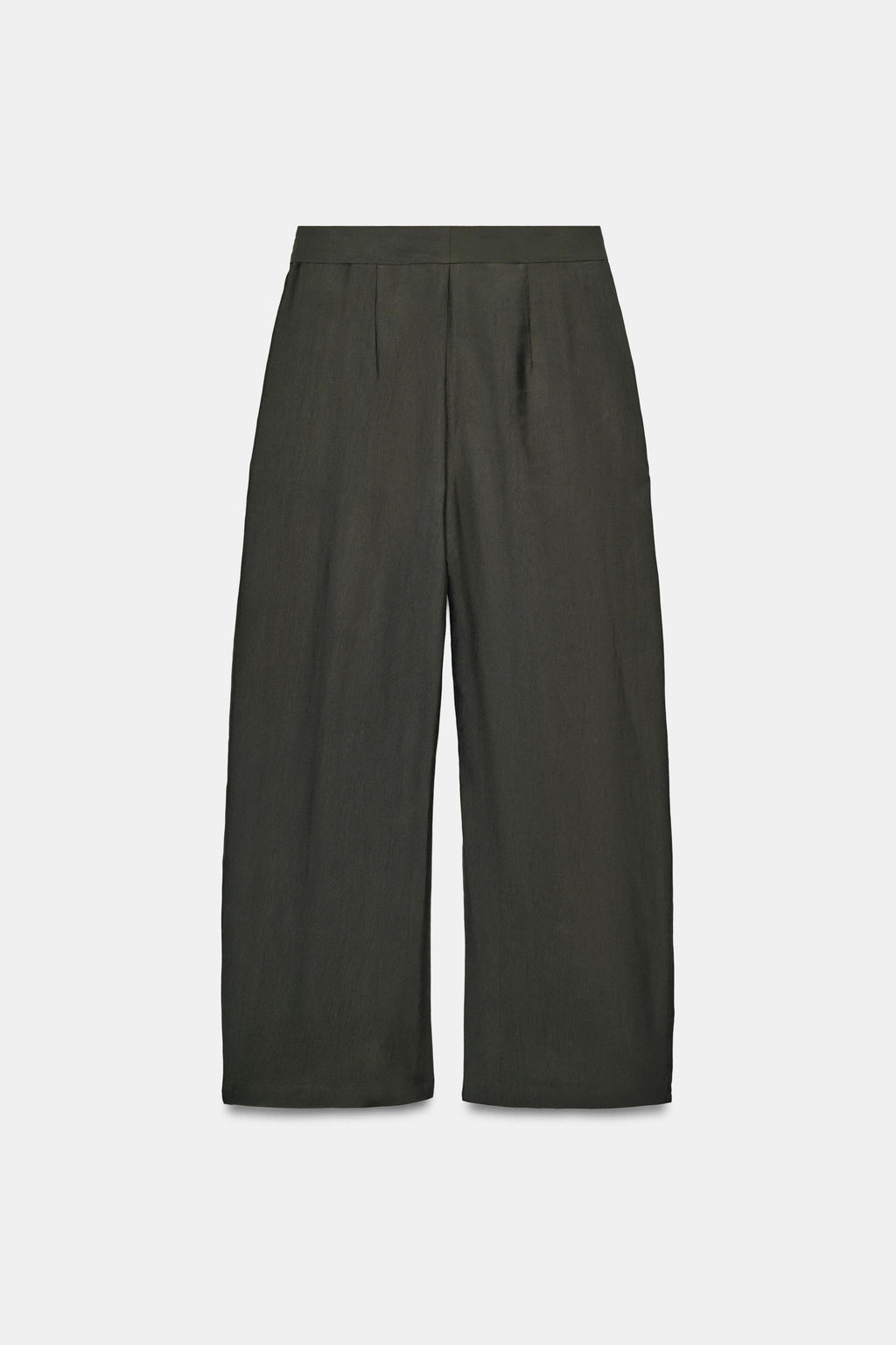 PANTAL?N WIDE LEG PLIEGUES ZW COLLECTION / Khaki - Zara фото 6