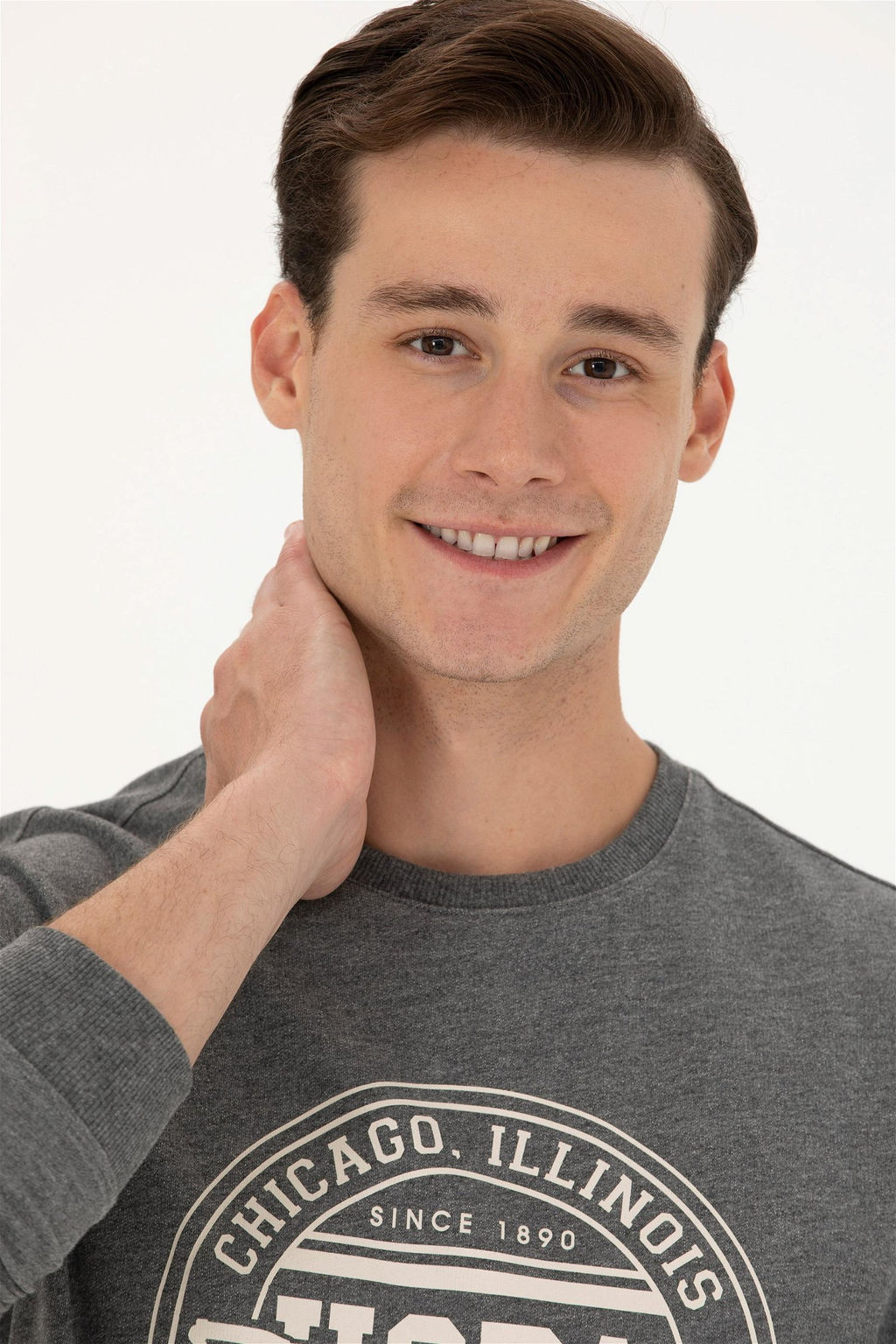 Мужской свитшот антрацитового меланжа Неожиданная скидка в корзине - U.s. polo assn фото 2