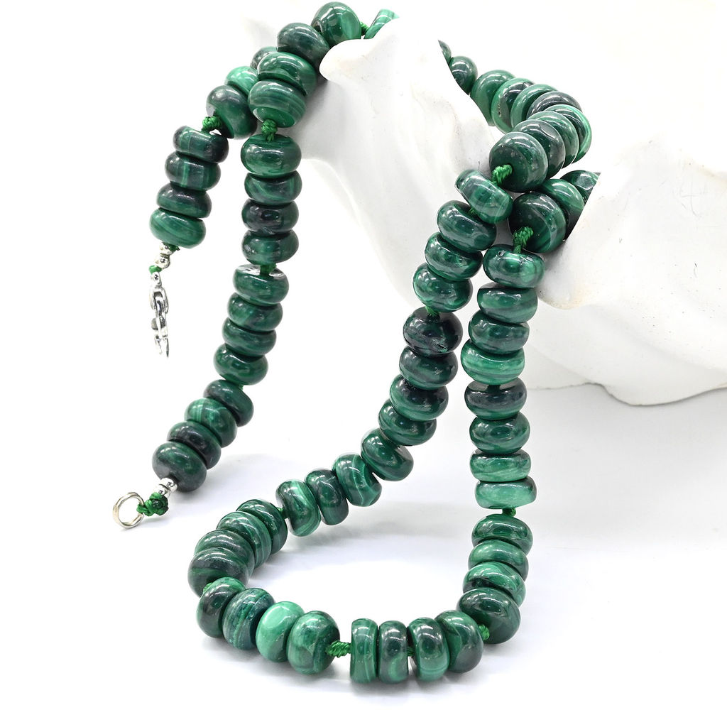 Бусы из малахита рондель 8*4мм, 49см, 68г