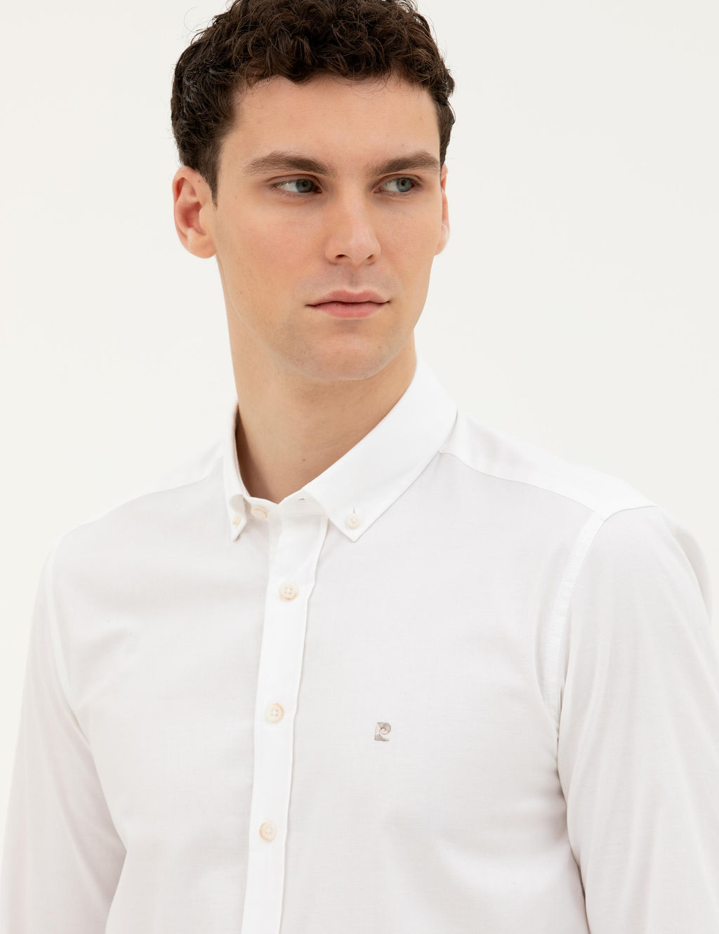 Beyaz Slim Fit Uzun Kollu G_mlek - Pierre cardin фото 2