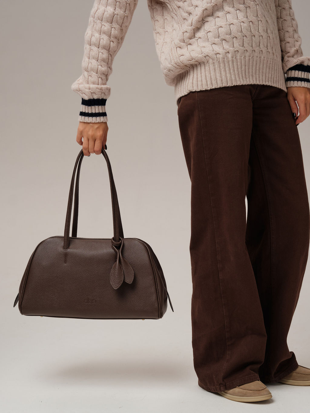 Кожаная сумка Petal DBR 31338 коричневый торф  фото 6